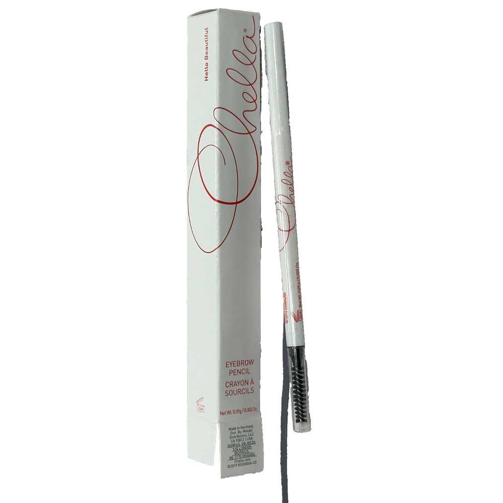Chella Eyebrow Pencil Ebony Crayon‎ à Sourcils 0.009oz Brow Definer with Brush